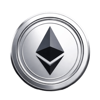 Element graficzny z monetą Ethereum (ETH), unoszący się w powietrzu